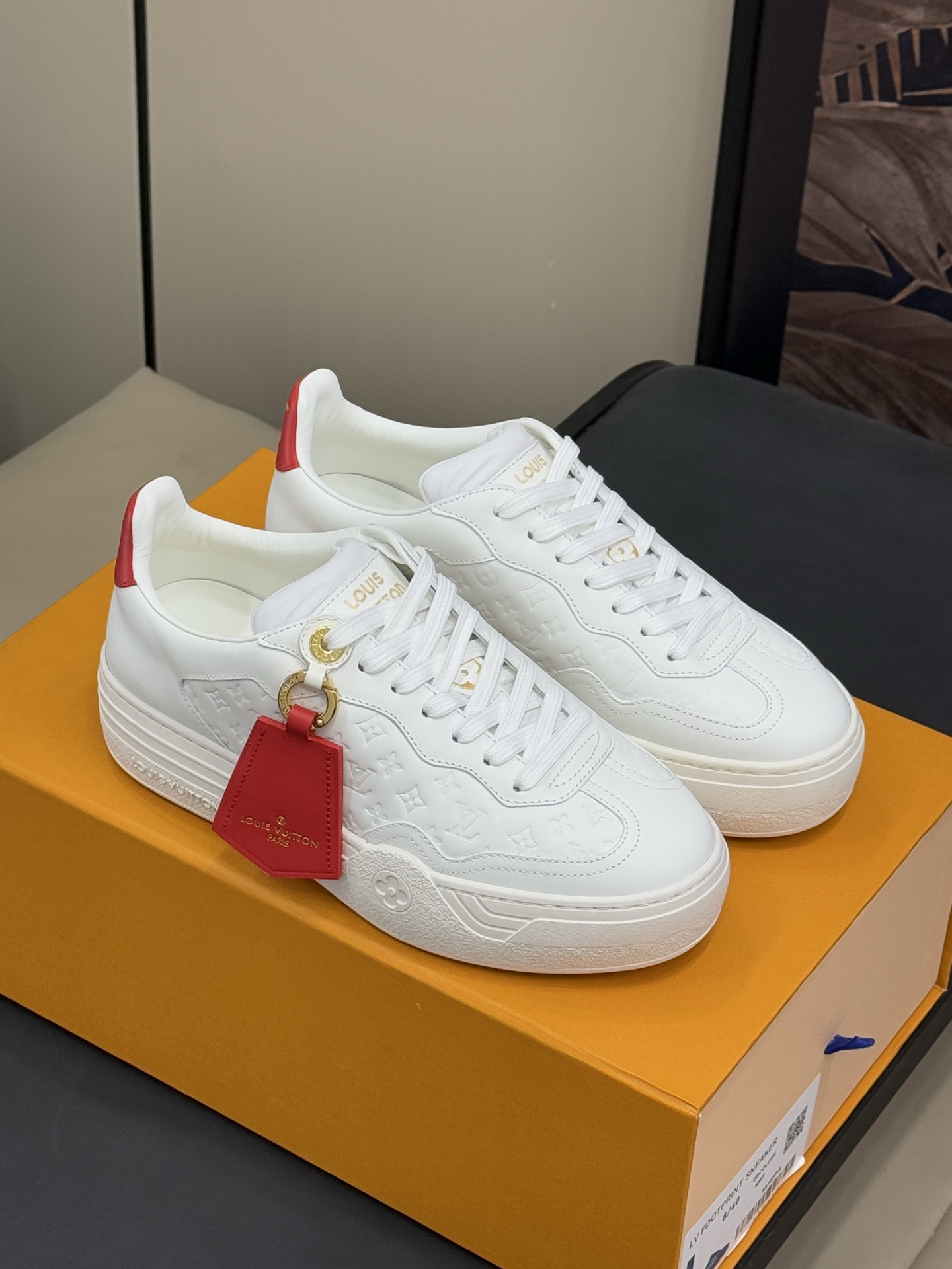 Louis Vuitton White Monogram Embossed Sneakers