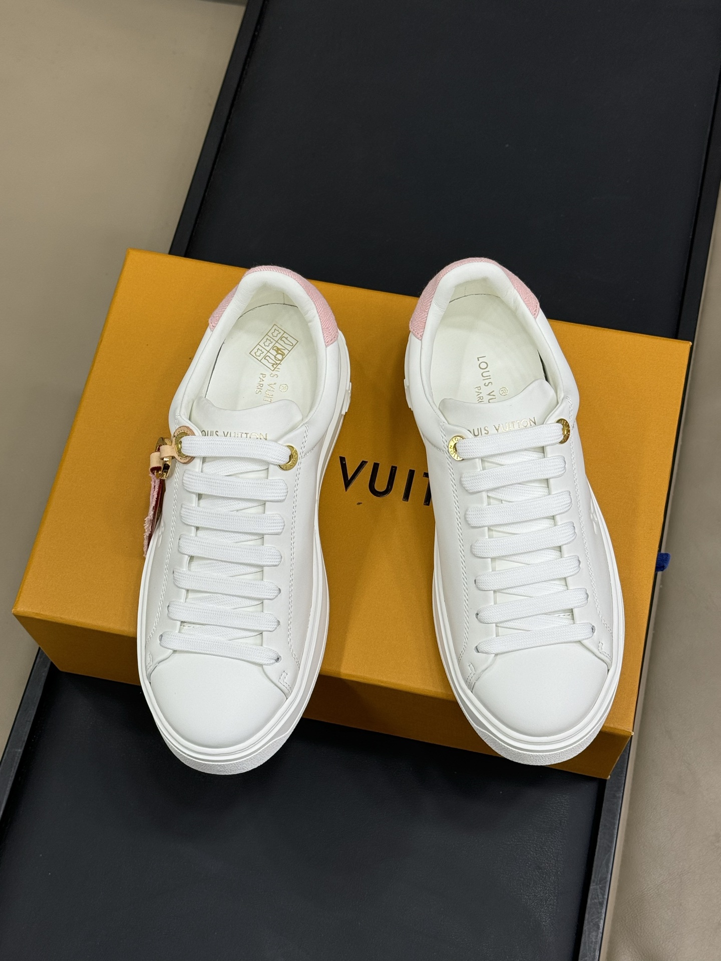 Louis Vuitton White Pink Time Out Sneakers for Women