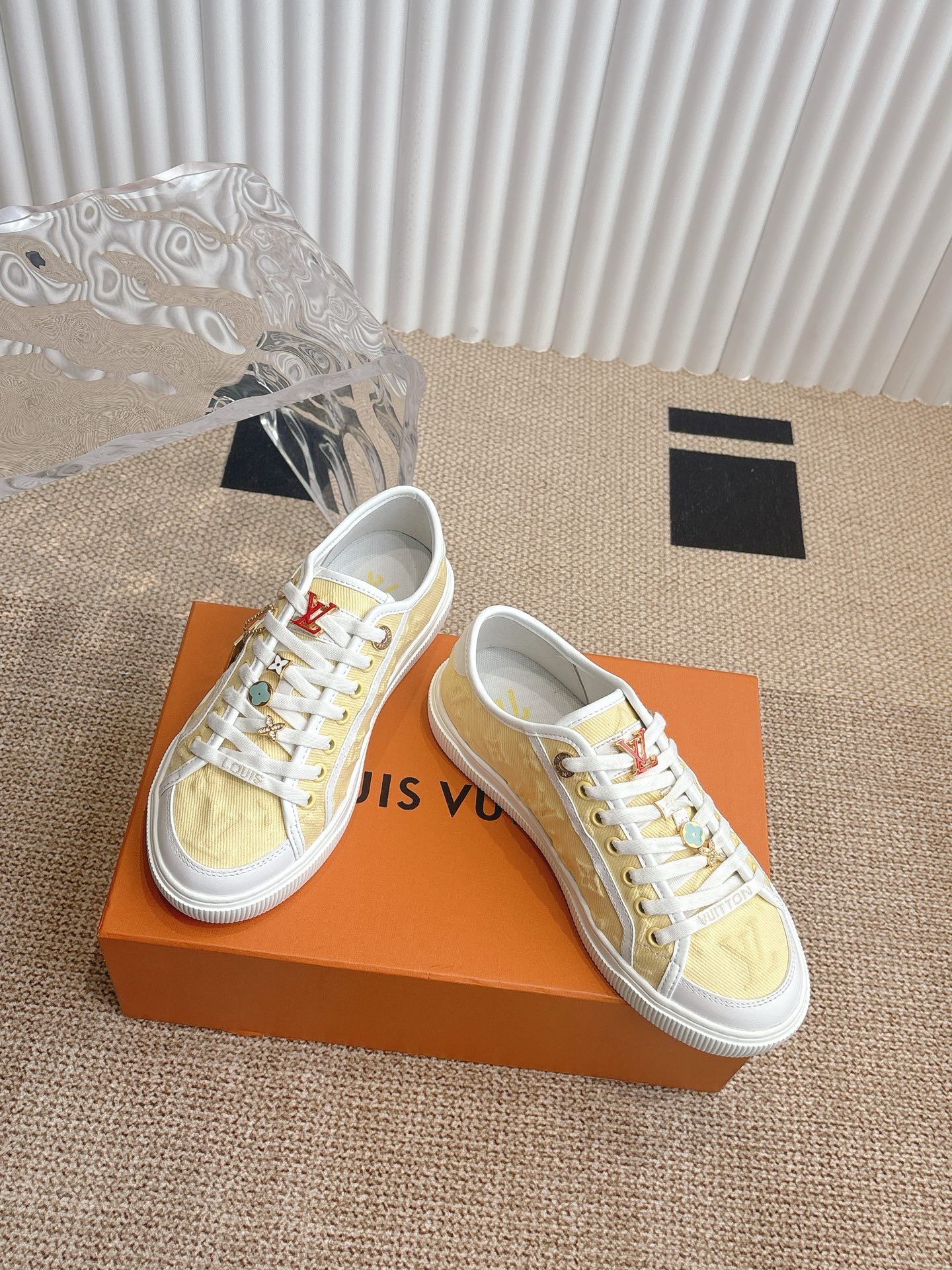 Louis Vuitton Yellow Canvas Sneakers