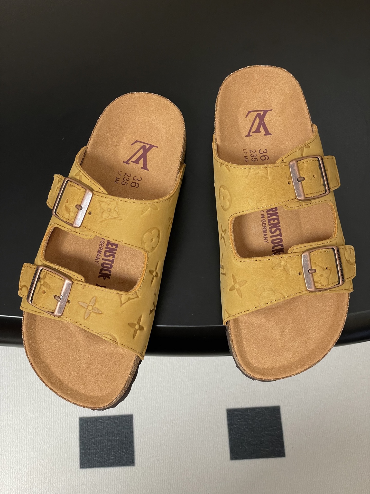 Louis Vuitton Yellow Monogram Cork Sandals