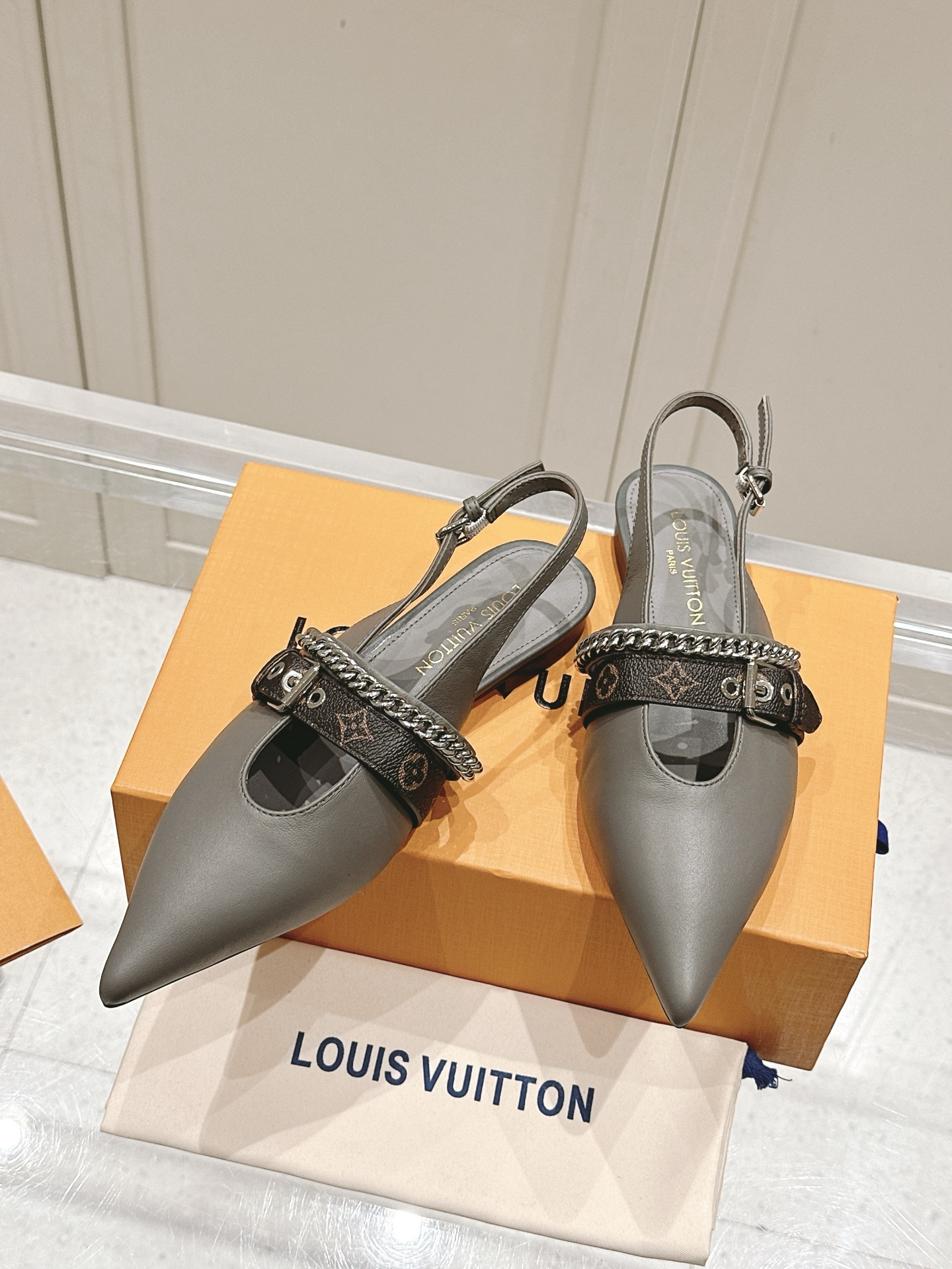 Louis VuittonVibe Slingback Flat Ballerina   Colors Grey
