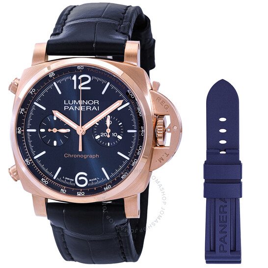 Luminor Chrono Goldtech Blu Notte Hand Wind Blue Dial Men's Watch