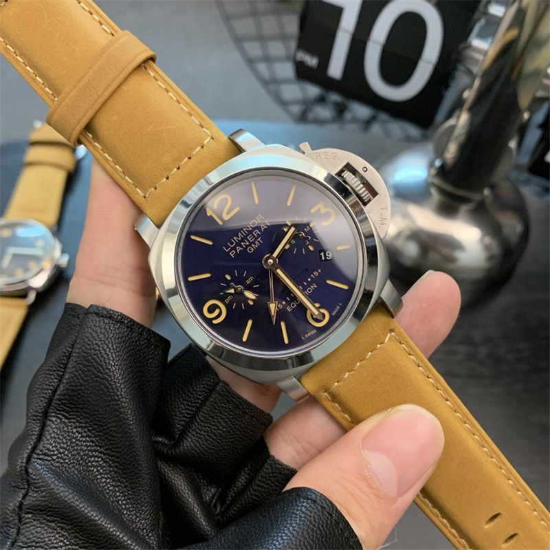 tan Panerai Luminor GMT Blue Dial - Panerai Luminor GMT Blue Dial - Image 8