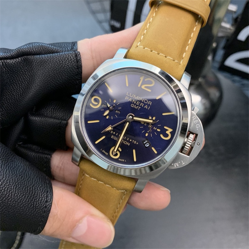 tan Panerai Luminor GMT Blue Dial - Panerai Luminor GMT Blue Dial - Image 7