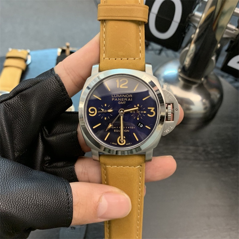 tan Panerai Luminor GMT Blue Dial - Panerai Luminor GMT Blue Dial - Image 9