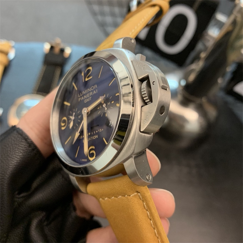 tan Panerai Luminor GMT Blue Dial - Panerai Luminor GMT Blue Dial - Image 6