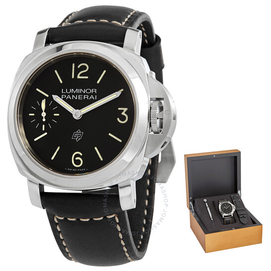 Luminor Logo Hand Wind Black Dial Men's Watch