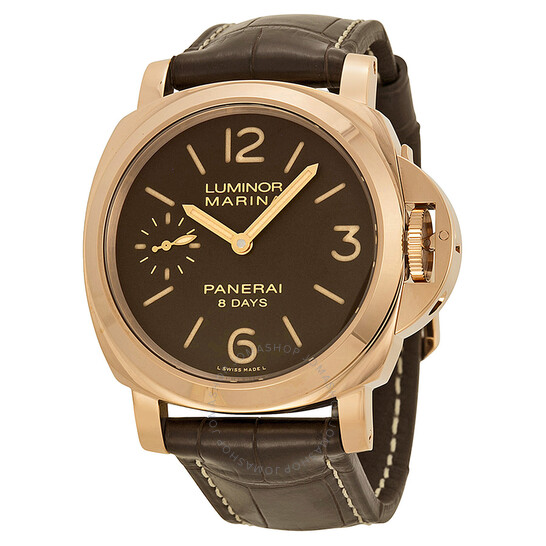 Luminor Marina Brown Dial 18kt Rose Gold Men's Watch