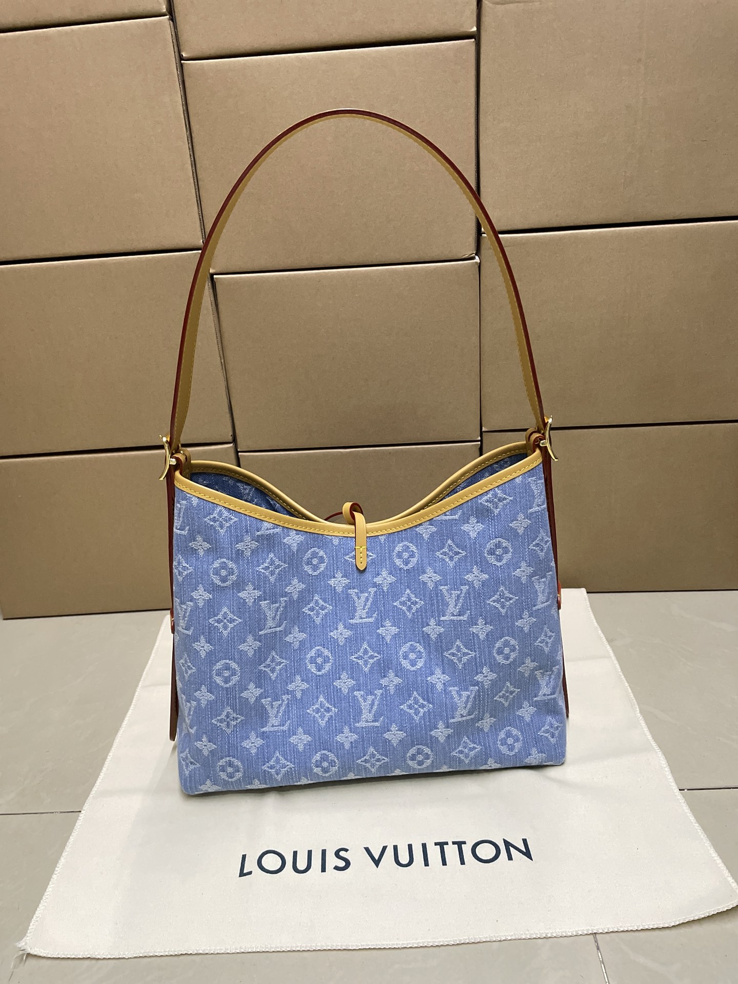 LV Carryall Small Bag | Washed Monogram Denim