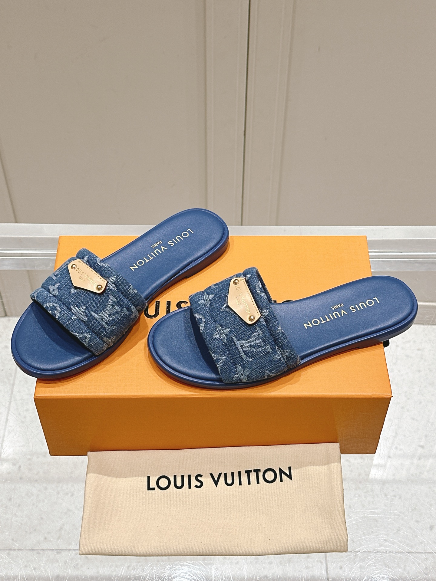LV Lily Flat Mule Colors Blue LOUIS VUITTON