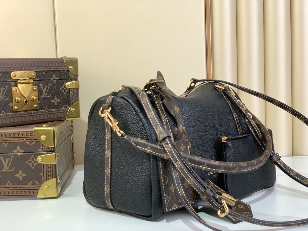 LV Soft Keepall Handbag M13667 Black
