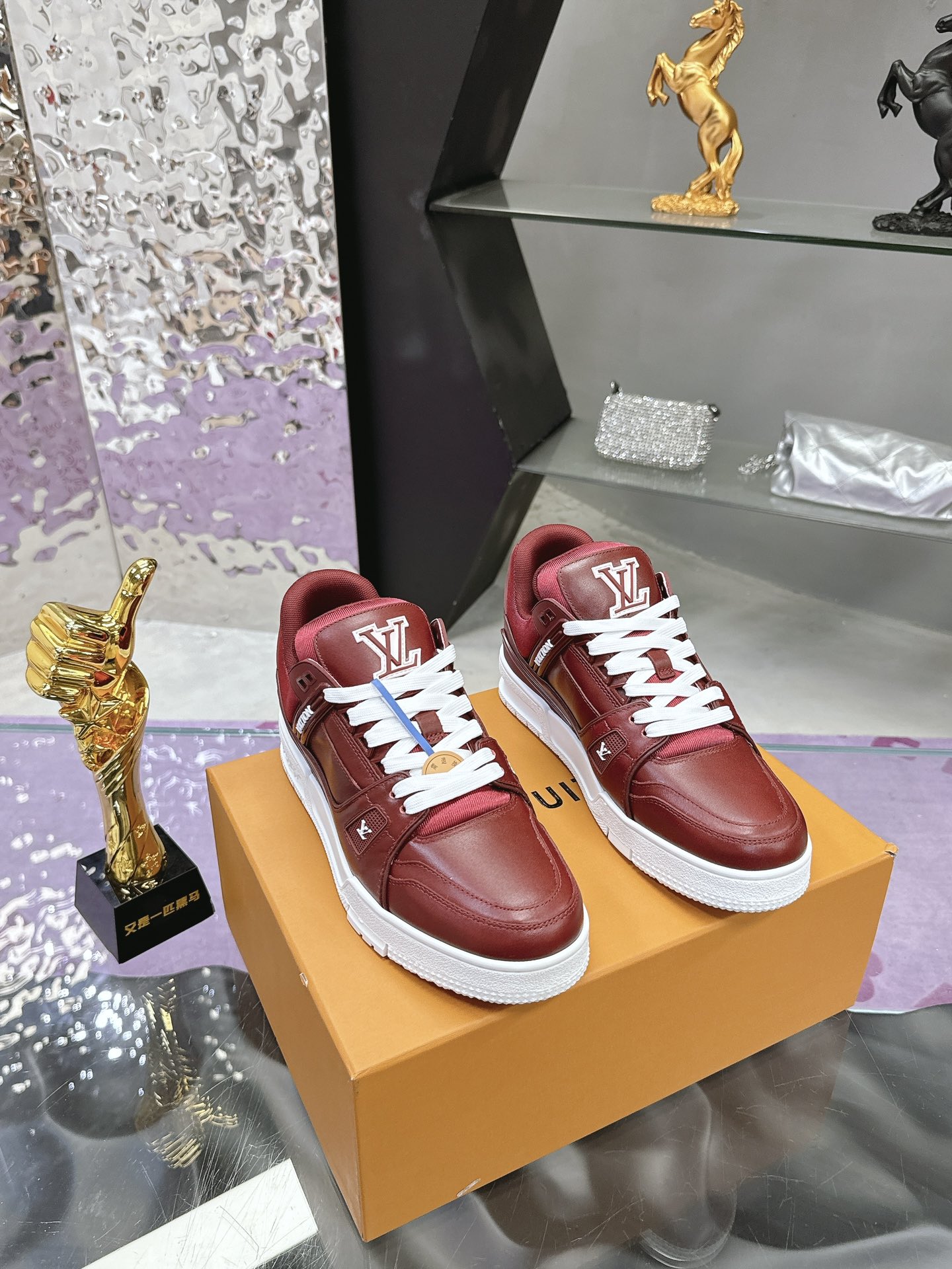 LV Trainer Sneaker Colors Bordeaux Louisvuitton