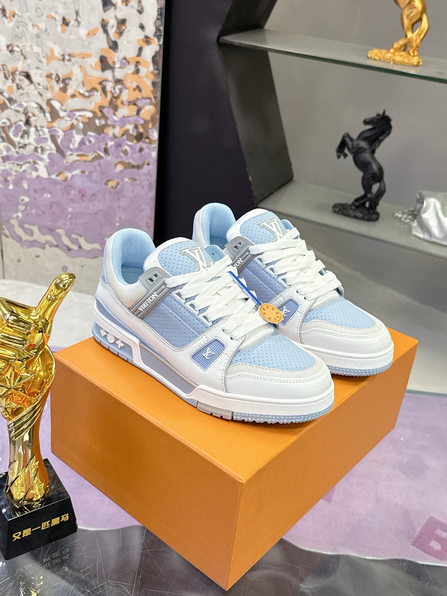 LV Trainer Sneaker  - Men - Shoes  Blue ouisvuitton | LOUIS VUITTON