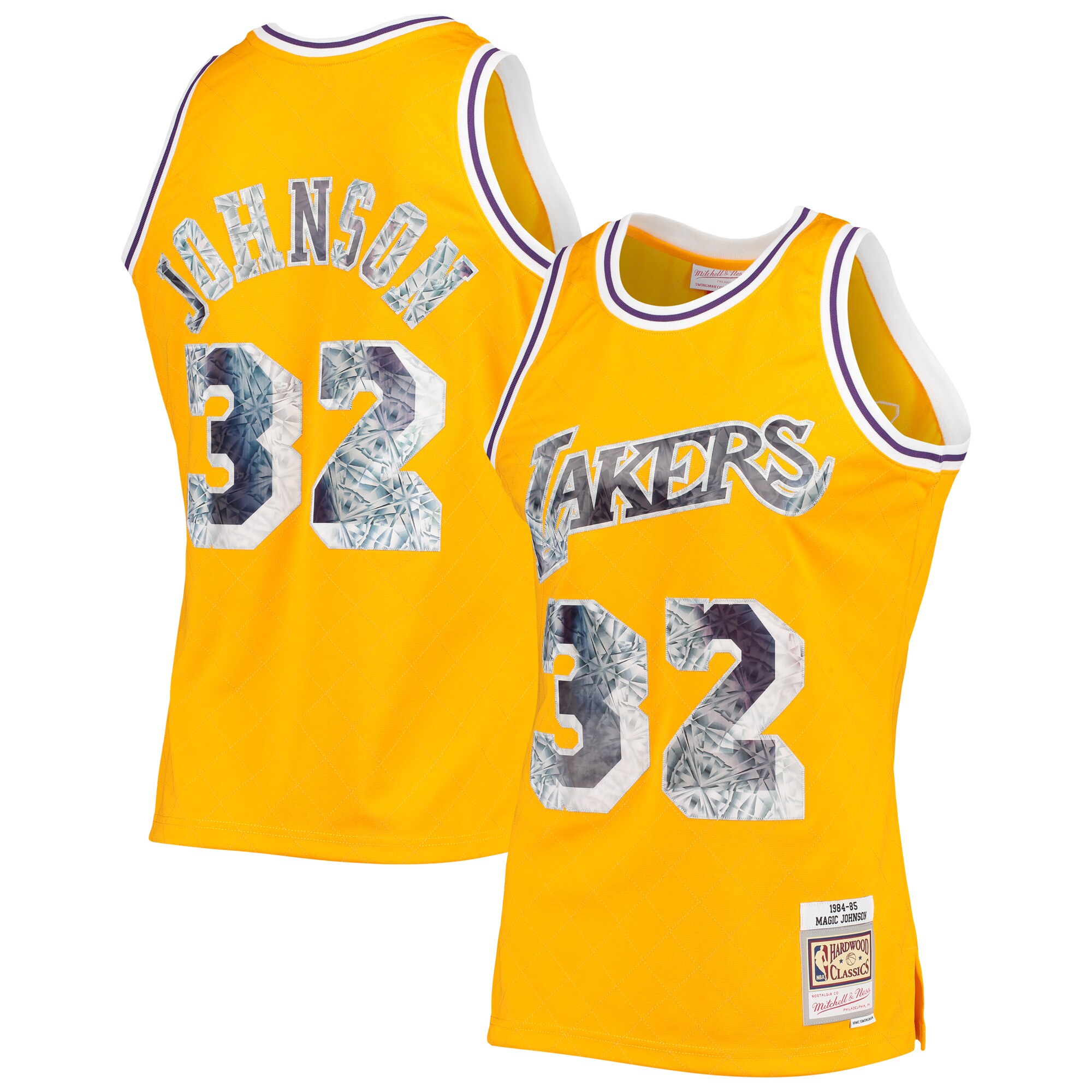 Magic Johnson Lakers Gold Diamond Swingman Jersey - Ultimate Mitchell & Ness 75th