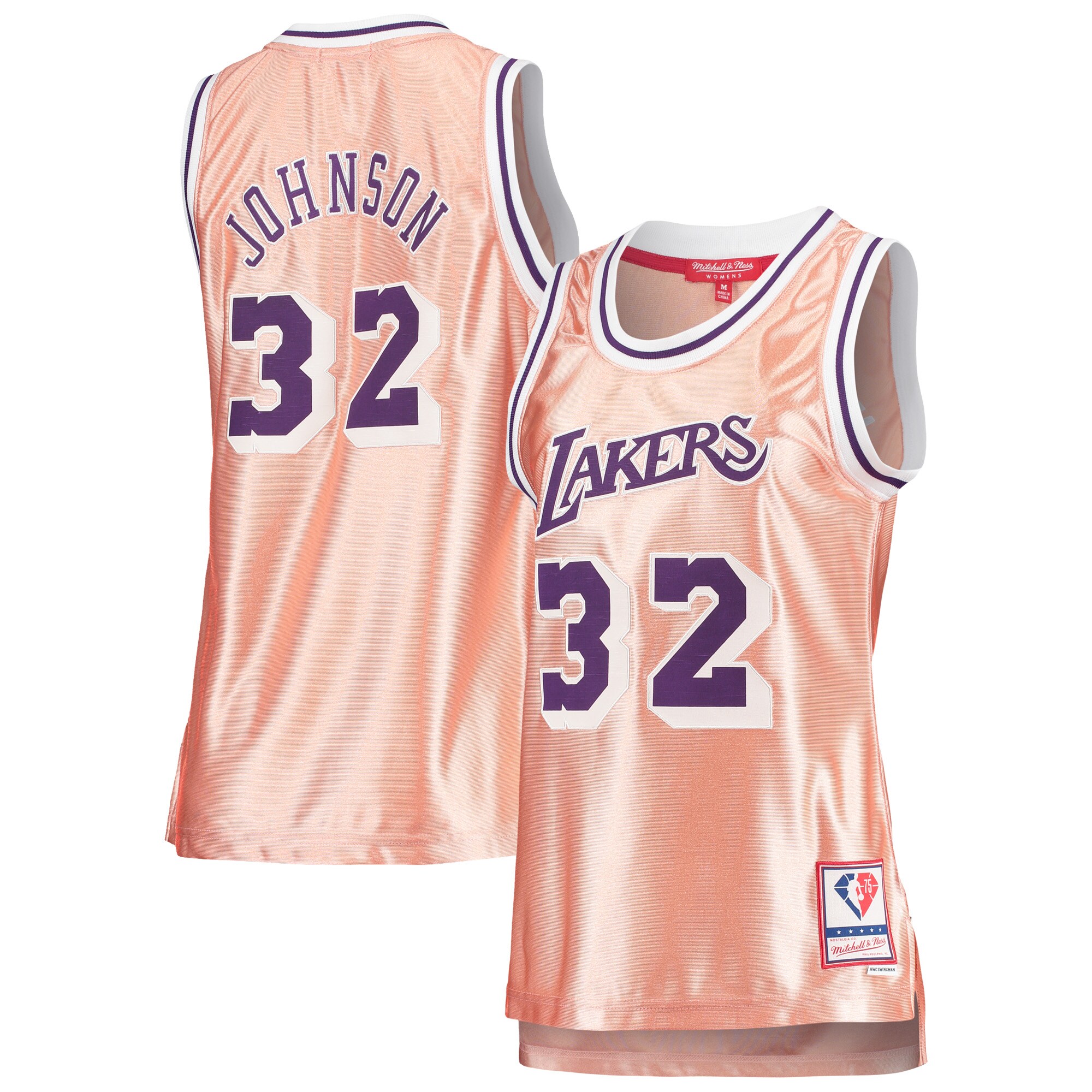 Mitchell & Ness Magic Johnson Rose Gold Jersey – Stunning 75th Anniv.
