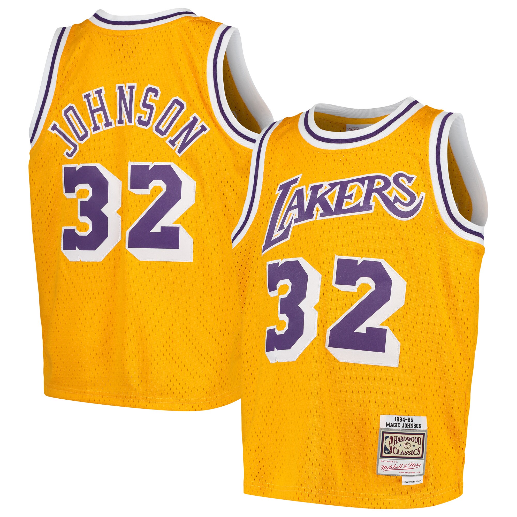 Mitchell & Ness Magic Johnson Youth Gold Jersey - Outstanding #32 Throwback
