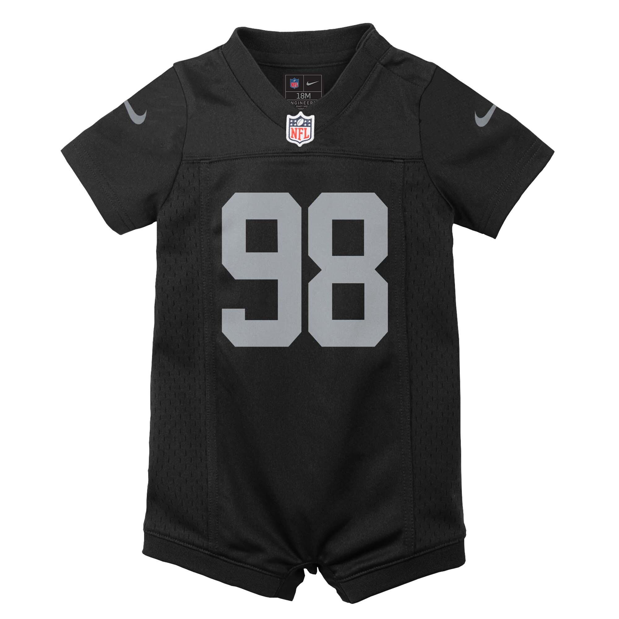 Maxx Crosby Las Vegas Raiders Nike Newborn & Infant Game Romper Jersey - Black