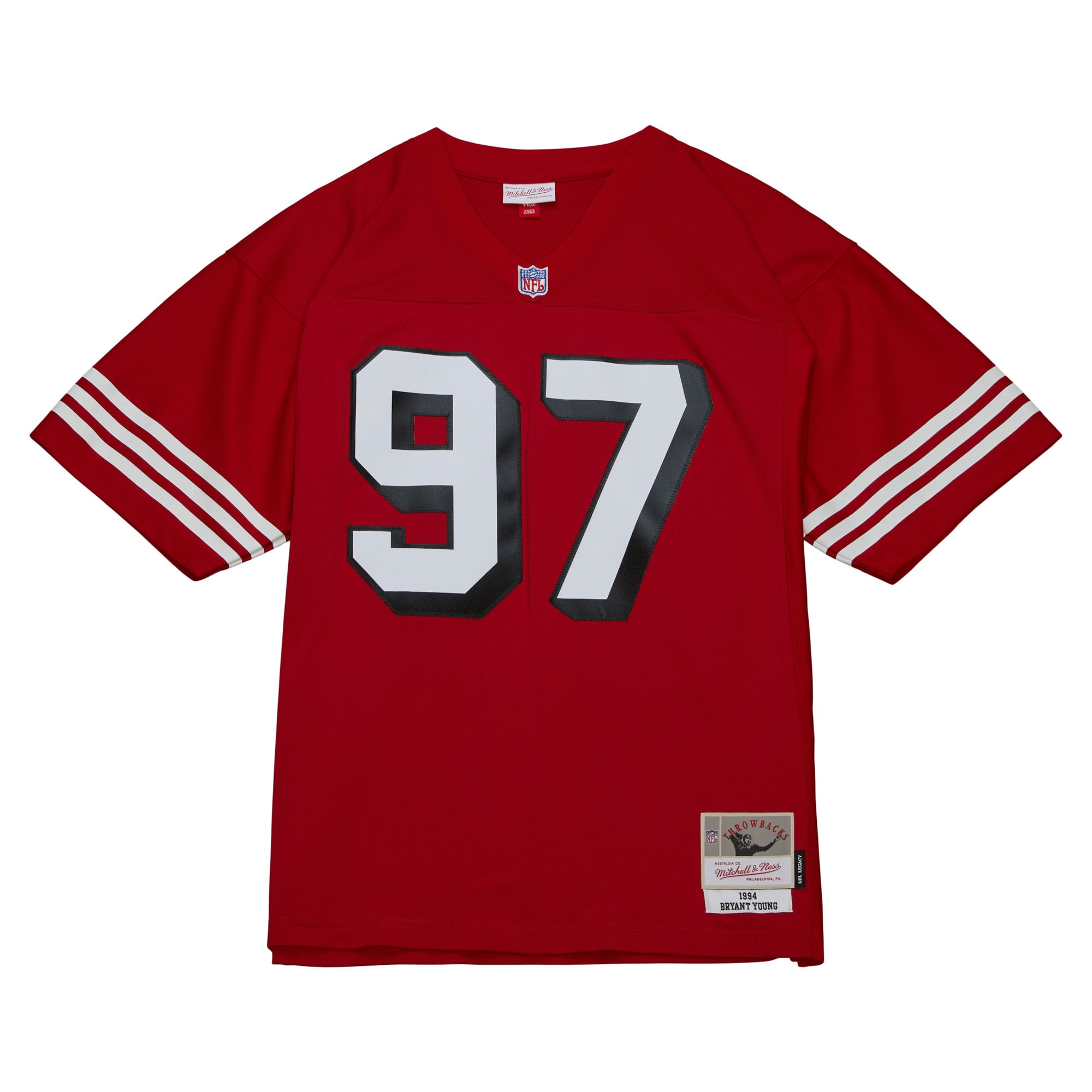 Men's San Francisco  Bryant Young Mitchell & Ness Scarlet Legacy Replica Jersey
