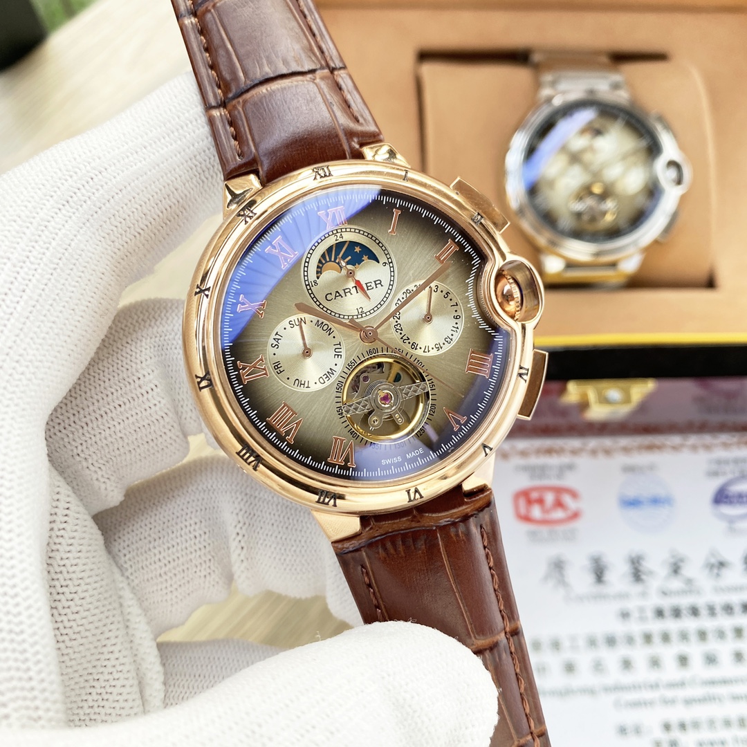 Men Watch Automatic Mechanical 46MM Leather Strap Luxury Roman Dial Sapphire Waterproof Casual Classic Montre De Luxe Wristwatches L810