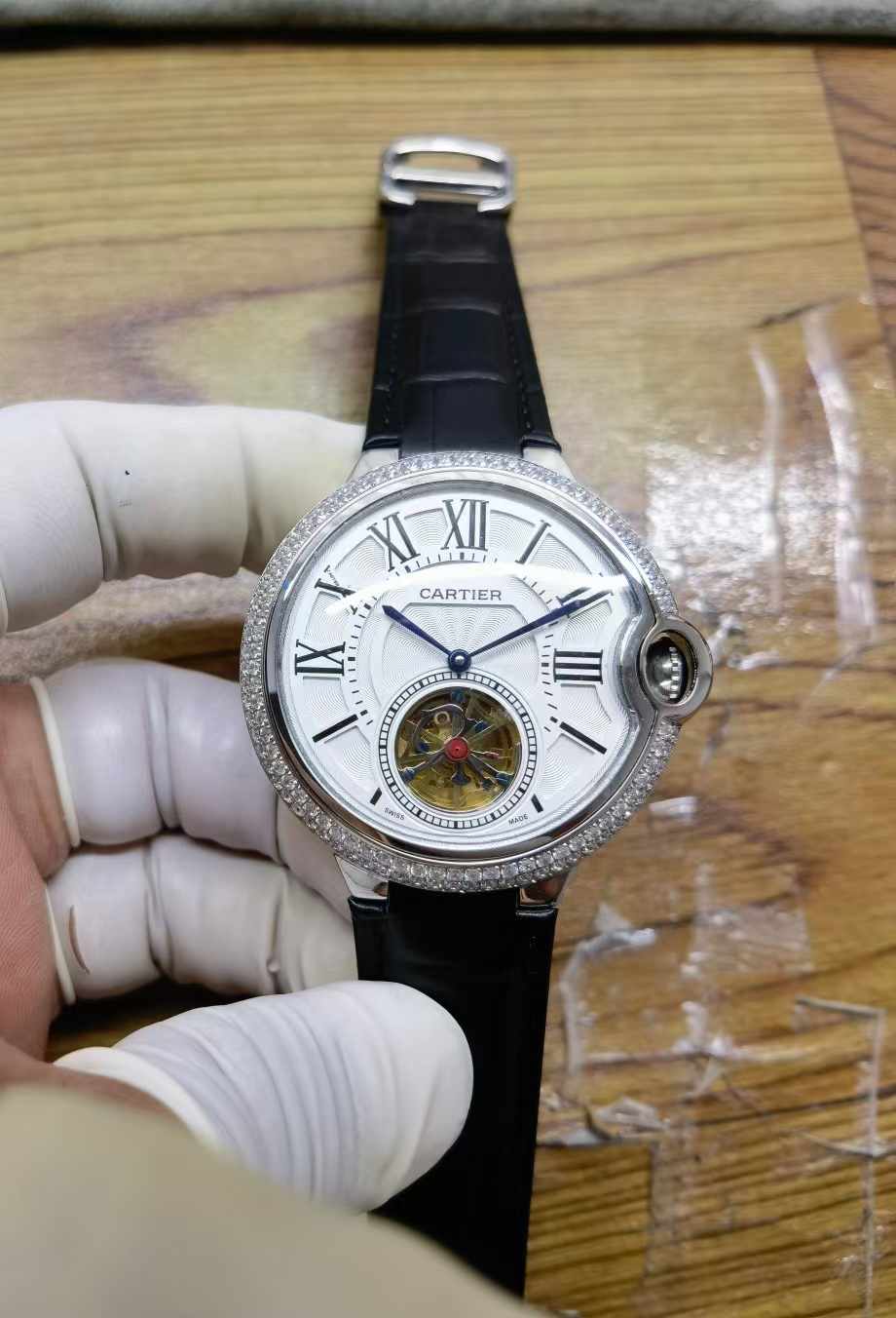 Men's Automatic Tourbillon Watch - Stainless Steel, Calfskin Band, Hardlex Crystal
