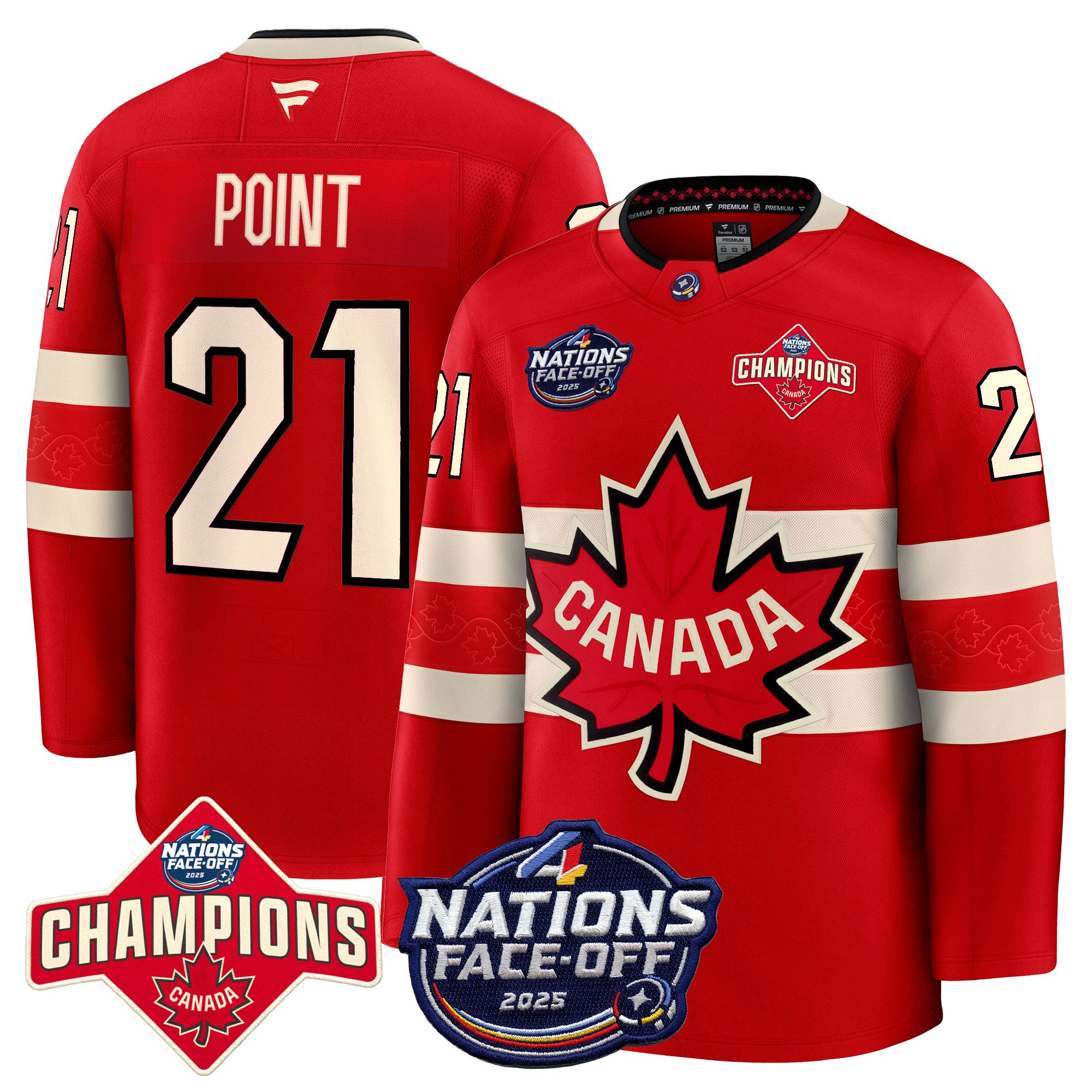 Men’s Canada 4 Nations Face-Off 2025 Champions Premium Jersey – All Stitched