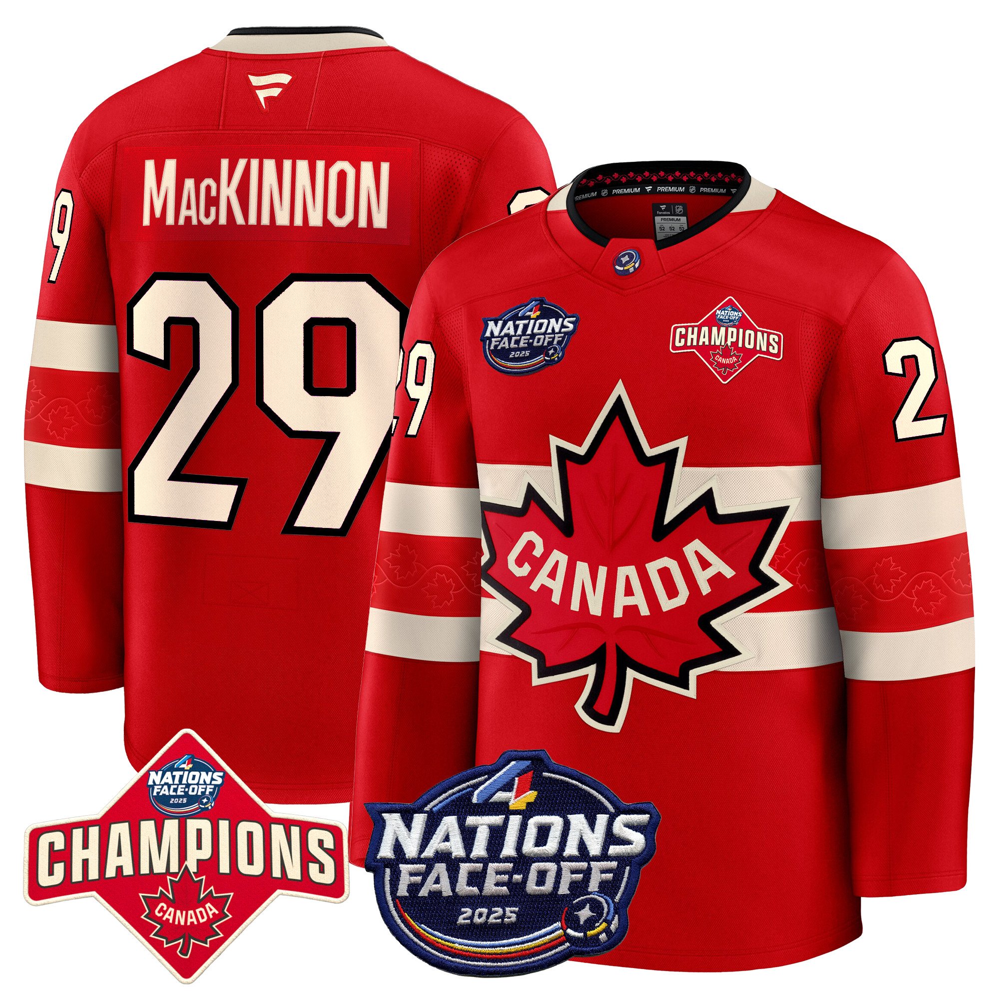 Men’s Canada 4 Nations Face-Off 2025 Champions Premium Jersey – All Stitched
