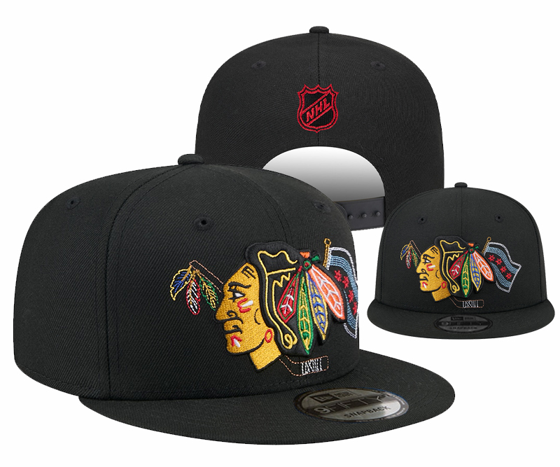 Men's Chicago Blackhawks New Era Black State Stitch