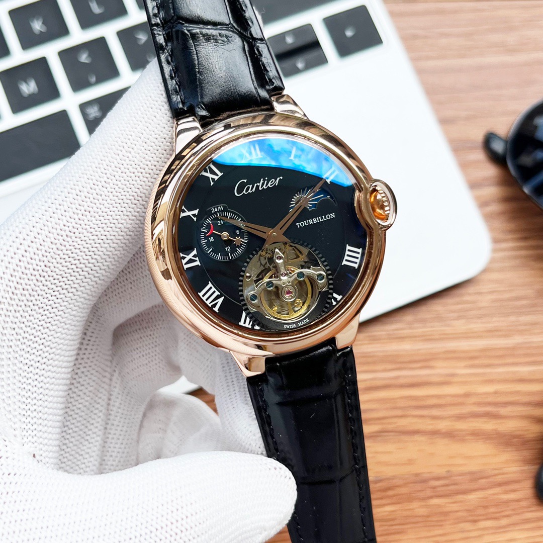 Men's Large Dial Multifunctional Luminous Hollow Tourbillon Mechanical Watch