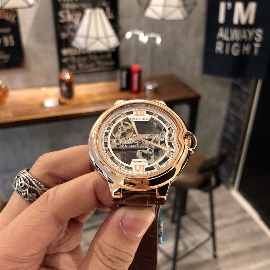 Mens Luxury Watch: Premium 44mm Stainless Steel Timepiece with Luminous Display and Sapphire Glass