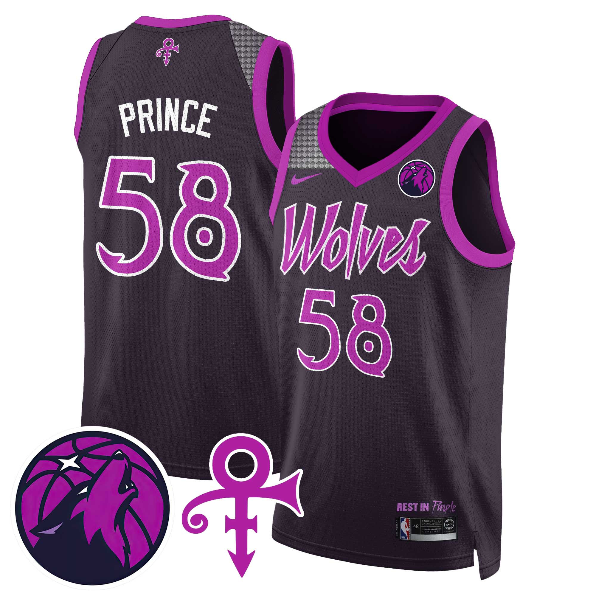 Men’s Minnesota Timberwolves Prince Jersey – All Stitched 410VTTLJS022