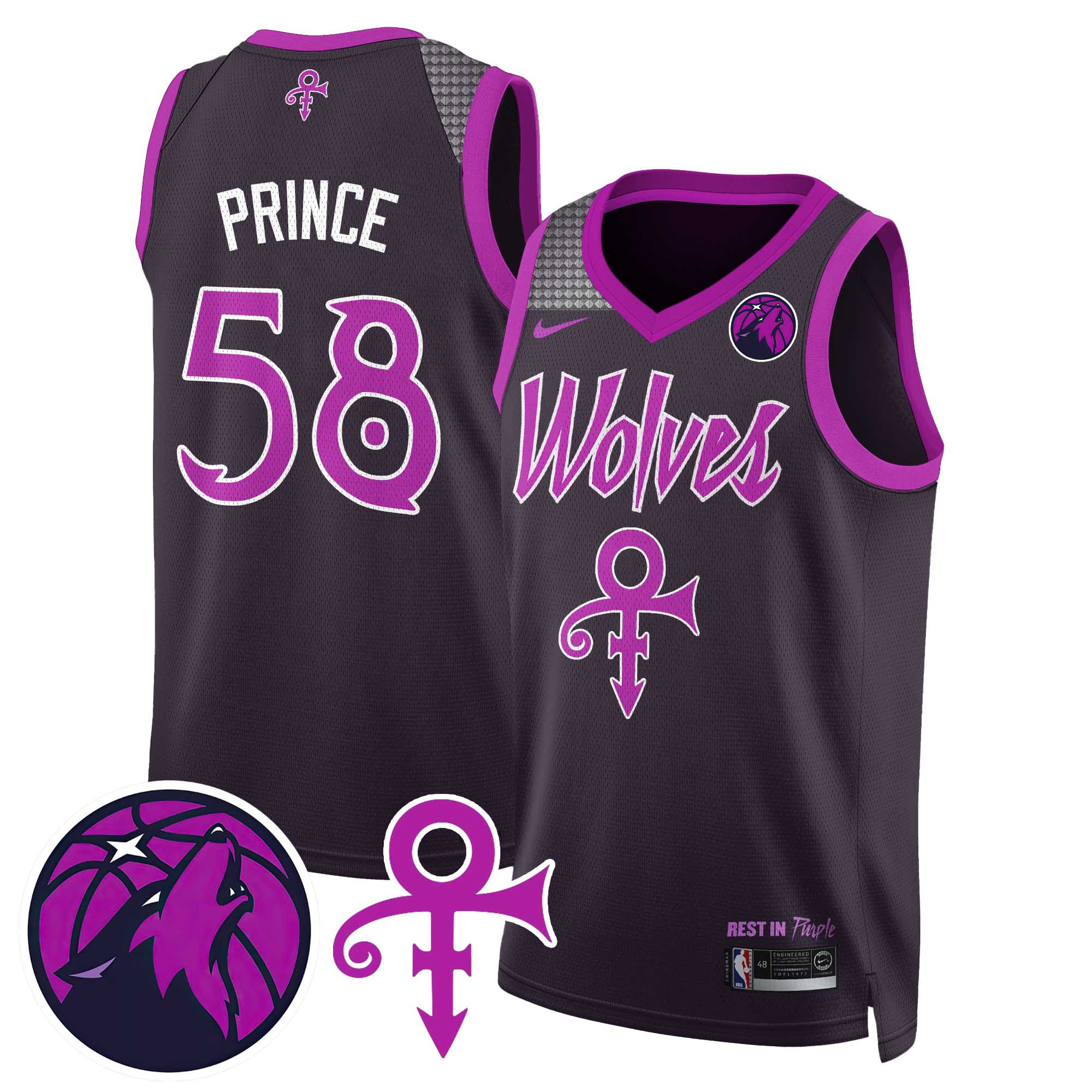 Men’s Minnesota Timberwolves Prince Jersey N1 – All Stitched 410VTTLJS022
