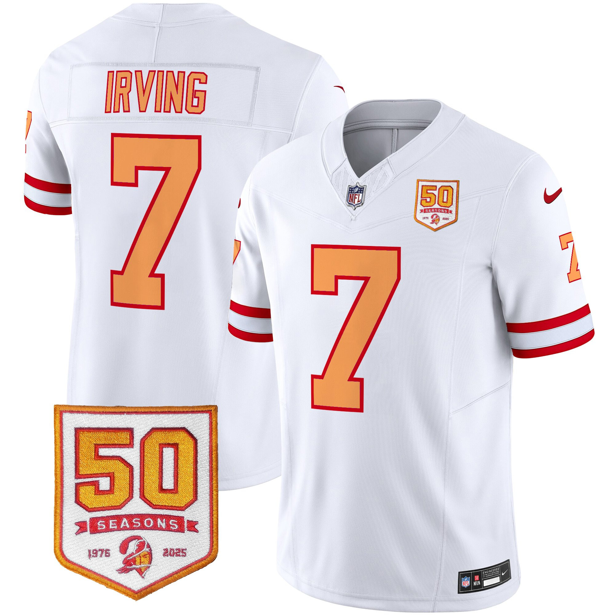 Men’s Tampa Bay Buccaneers Throwback 50th Season Patch Vapor Limited Jersey – All Stitched