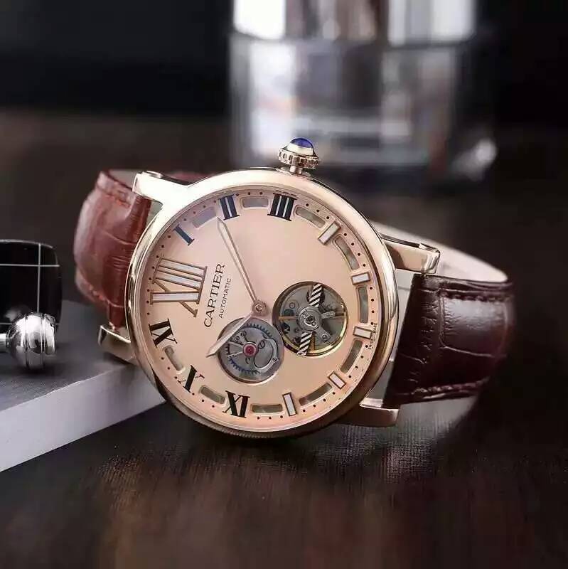 Mens Watches Mechanical 40mm Wrist Watch - Automatic Mechanical Timepiece with Stainless Steel Strap brown wire