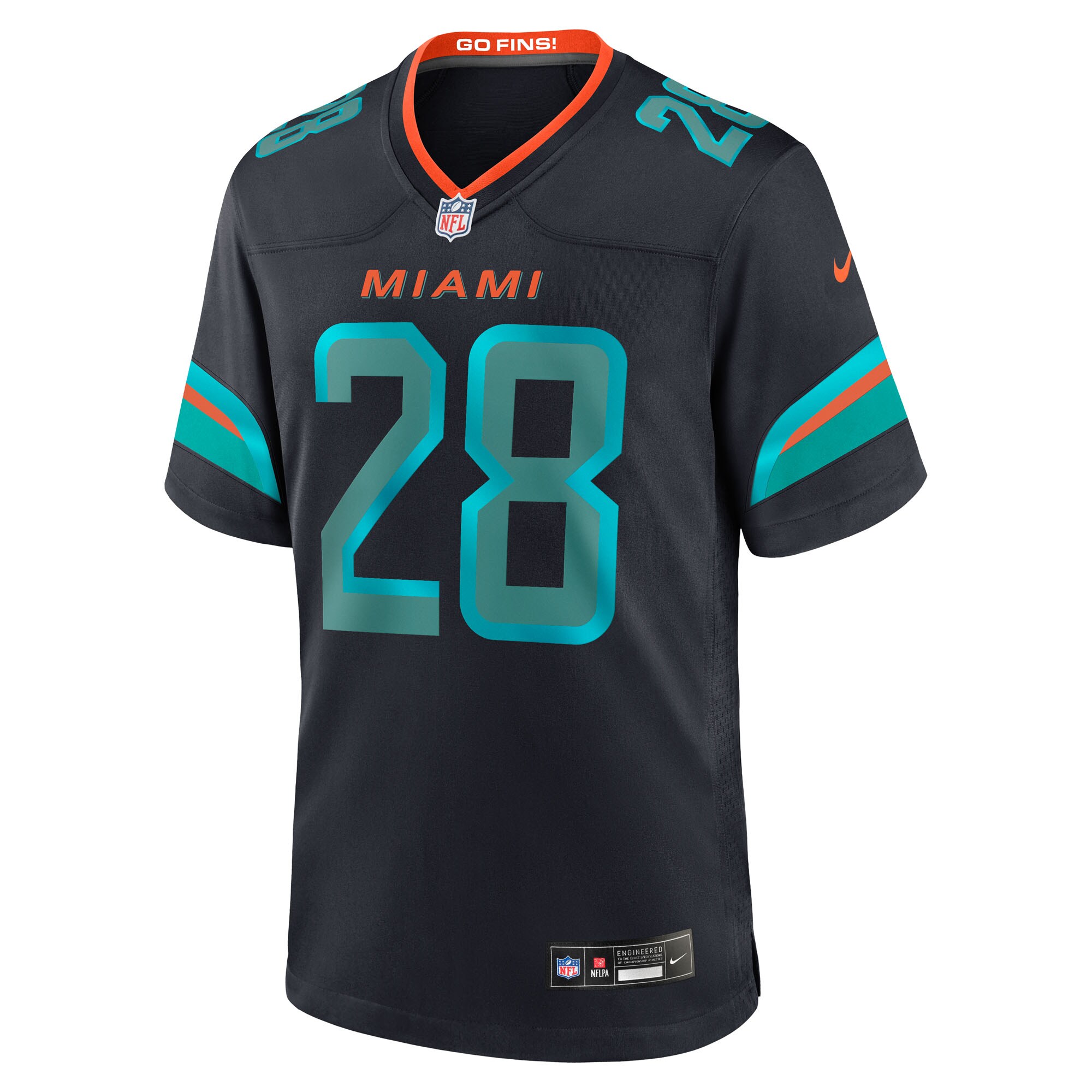 Miami Dolphins Nike Game Rivalry Jersey – Pitch Blue – De’von Achane – Mens
