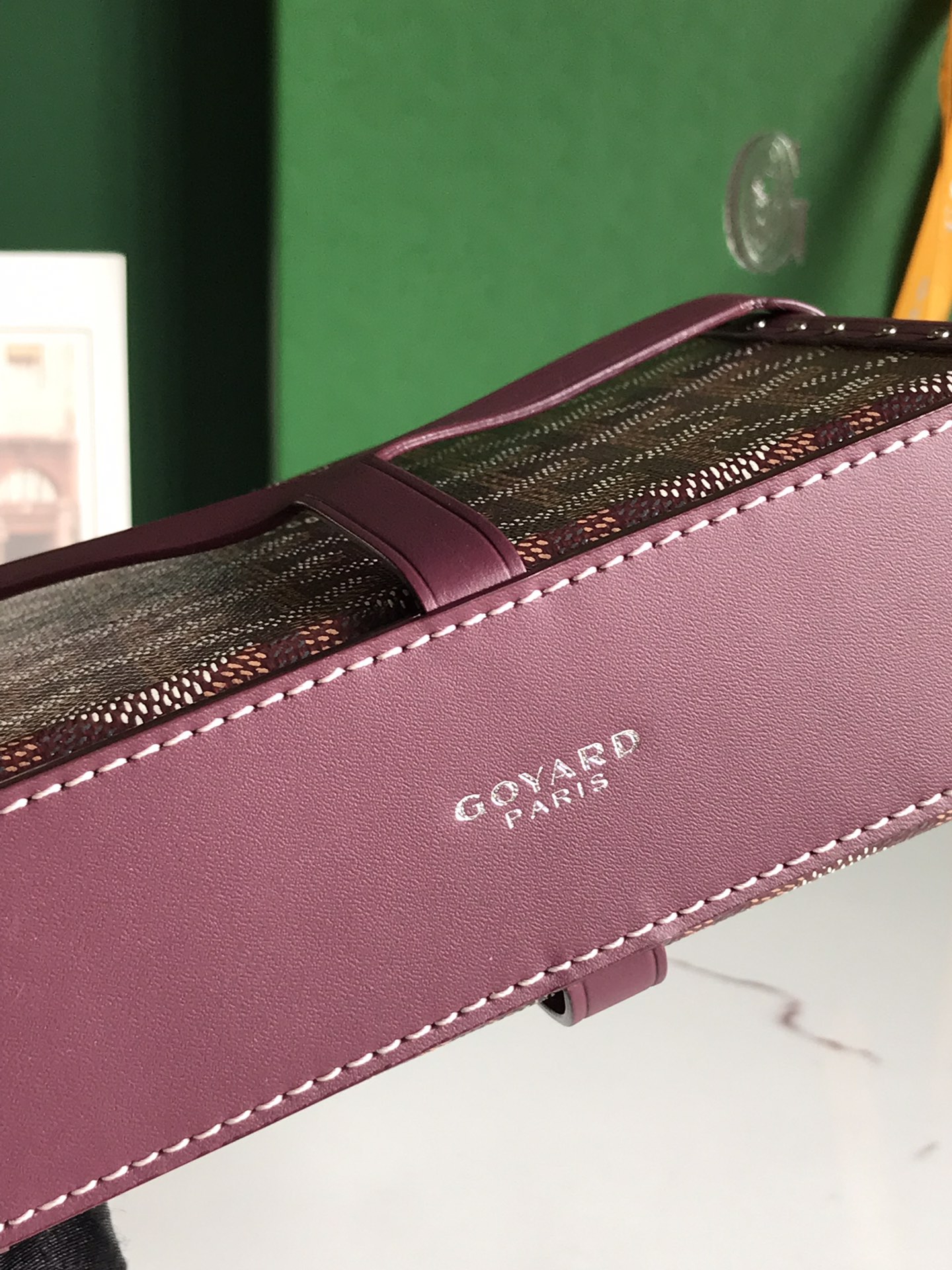 Minaudiere goyardine leather handbag Goyard Burgundy in