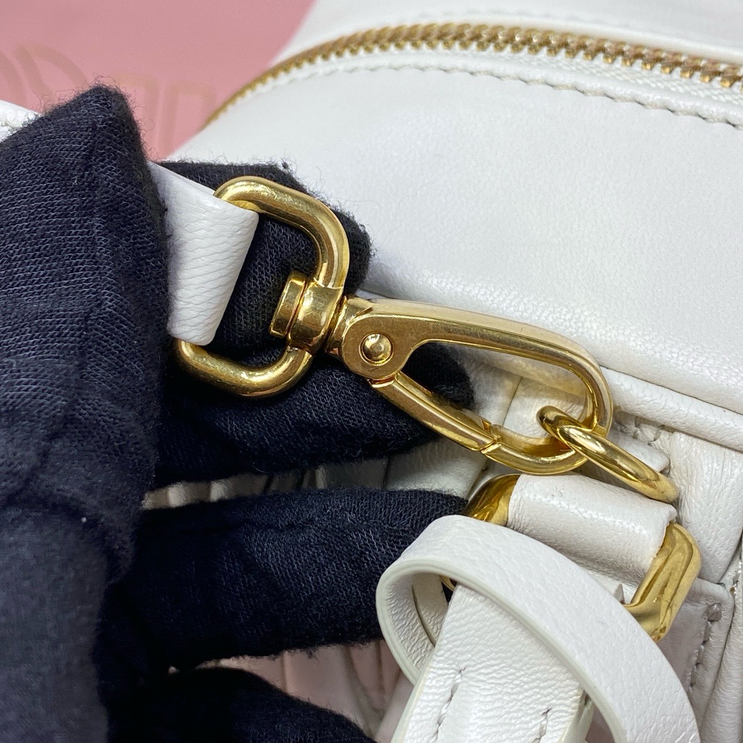 Miu Miu Arcadia Matelassé Leather Tote Bag | White