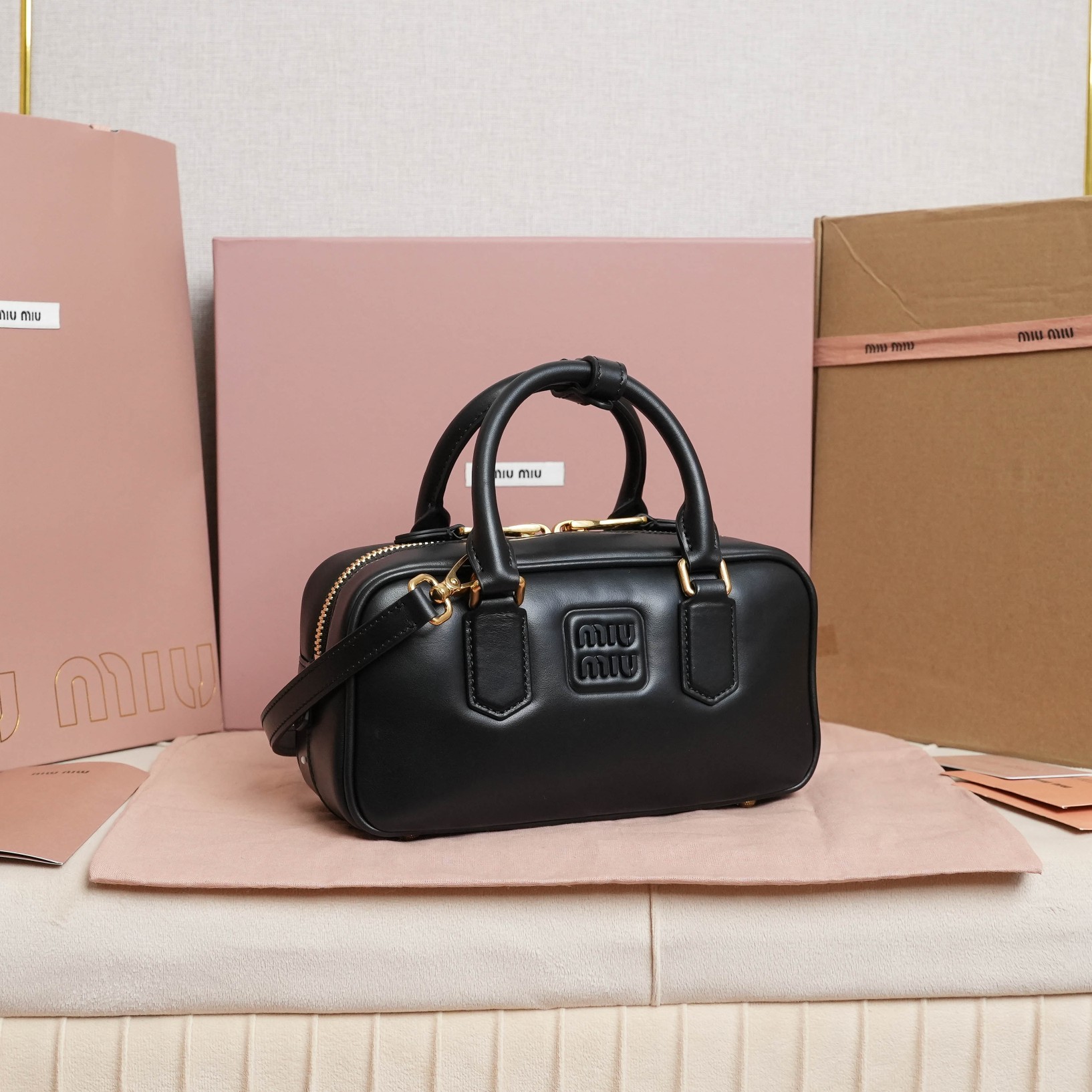 Miu Miu Arcadia Mini Tote Bag Black 5BP088 ACR3 F0002