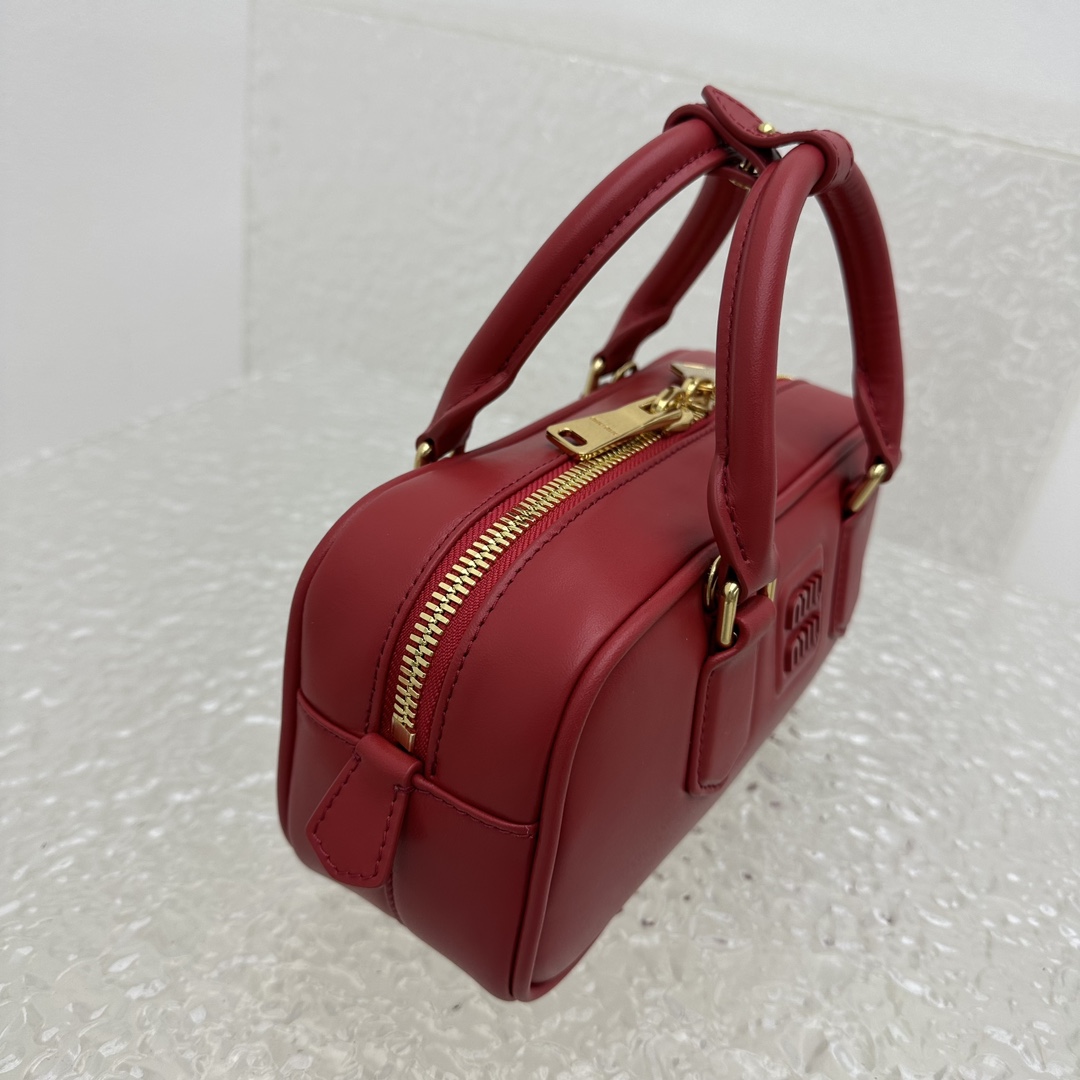 Miu Miu Arcadie Leather Tote Bag | Red Miu Miu  006114