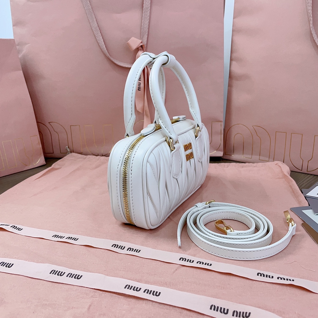 Miu Miu Arcadie Matelassé Mini Bag | White