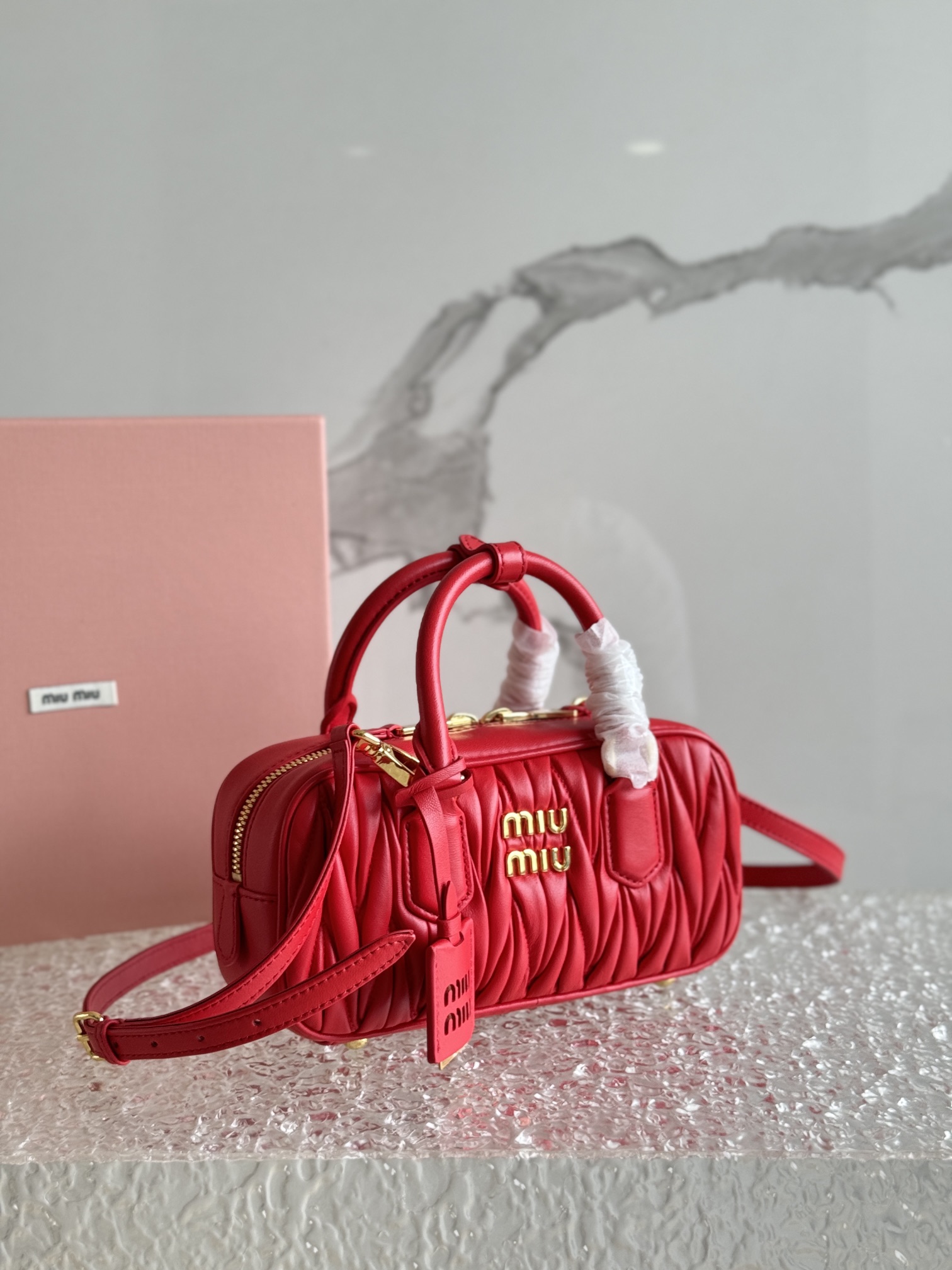 Miu Miu Arcadie Matelassé nappa-leather Bag | Red