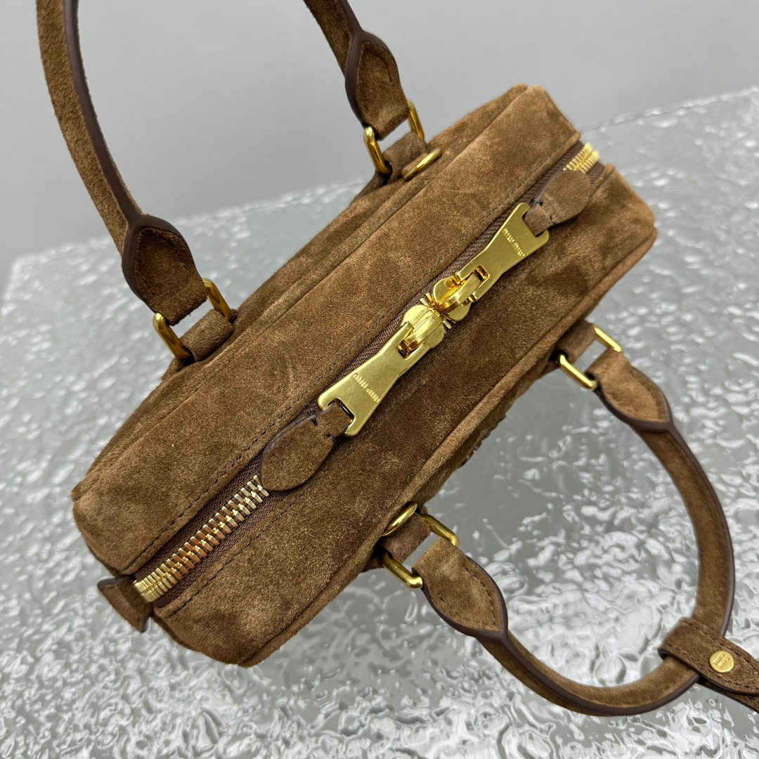 Miu Miu Arcadie Suede Tote Bag | Brown