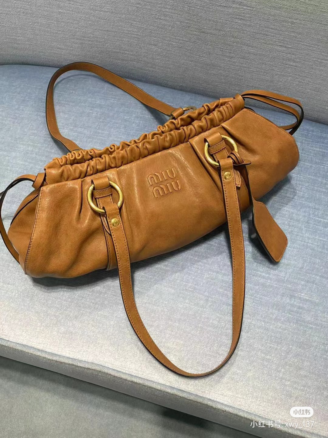 Miu Miu Archive 2006 Nappa Leather Shoulder Bag - Brown