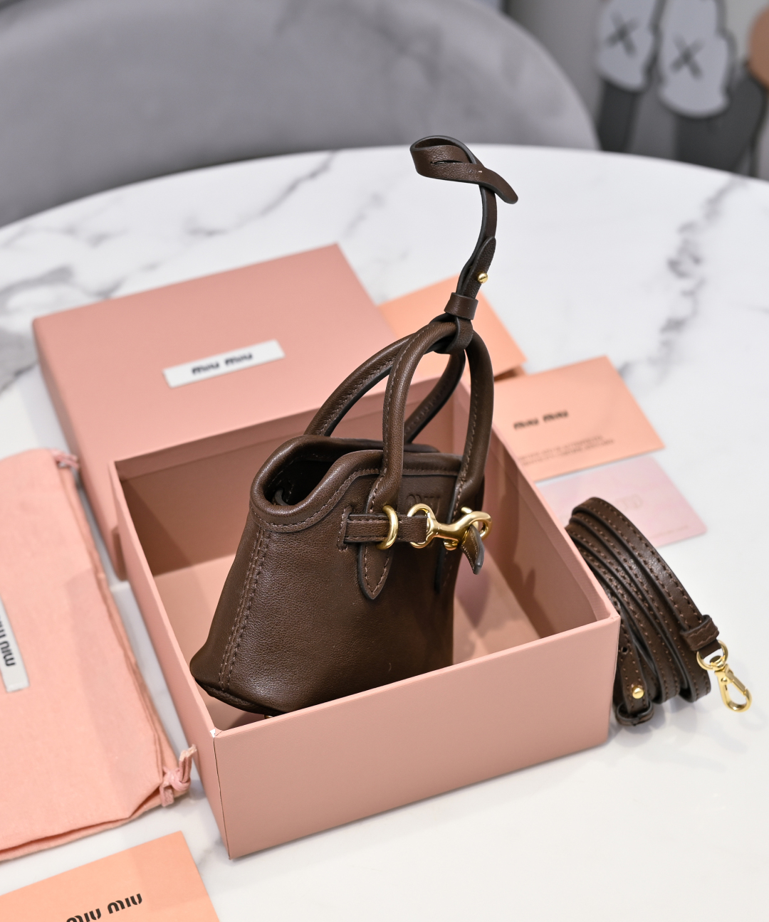 Miu Miu Aventure Cross Body Bag In Braun  Miu Miu 00089