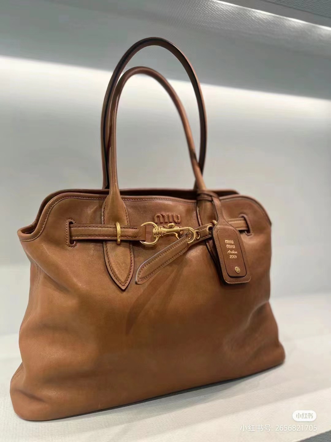 Miu Miu Aventure Nappa Leather Bag | Brown  Miu Miu 00879