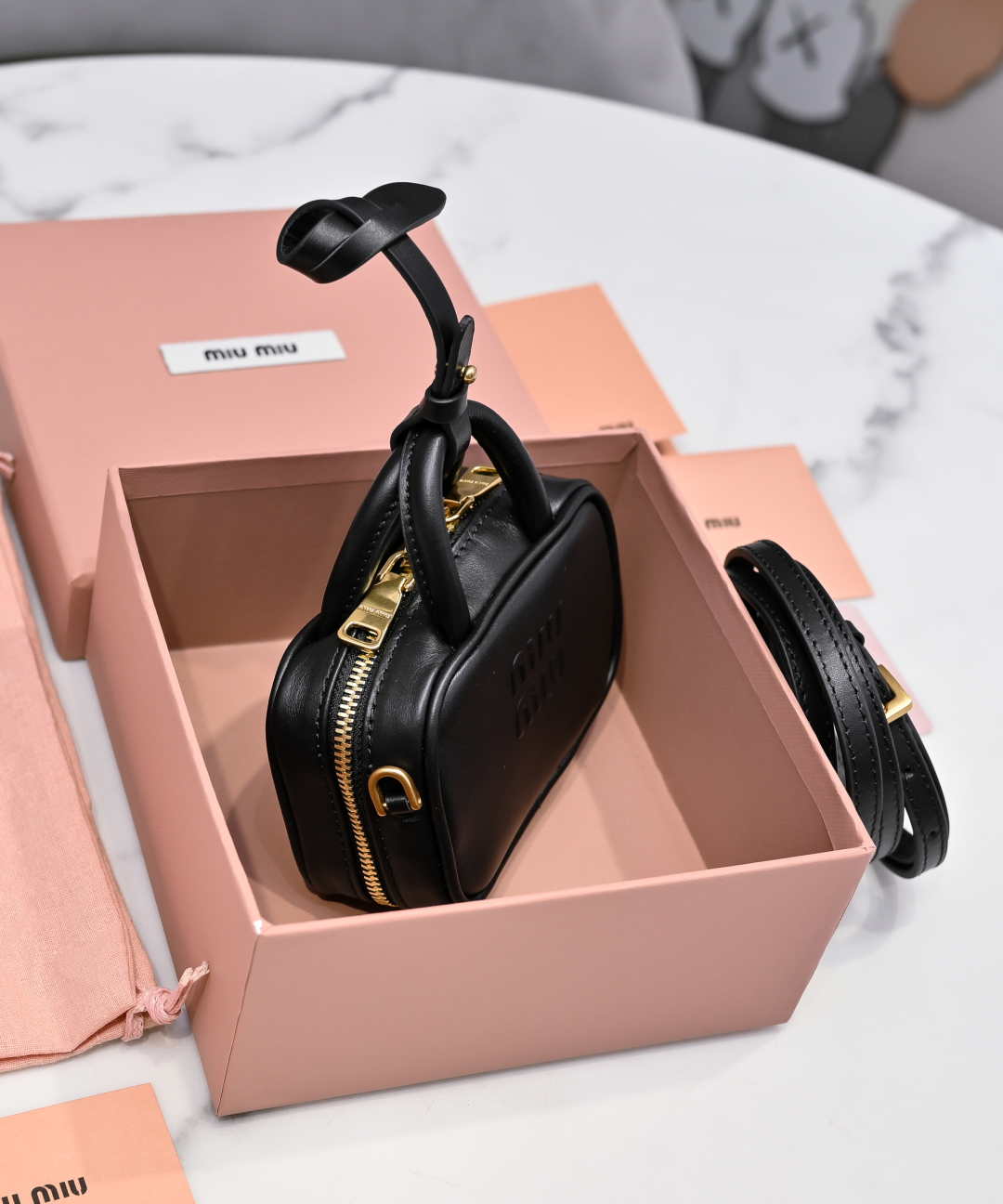 Miu Miu Beau leather micro bag - Black Bag Accessories,