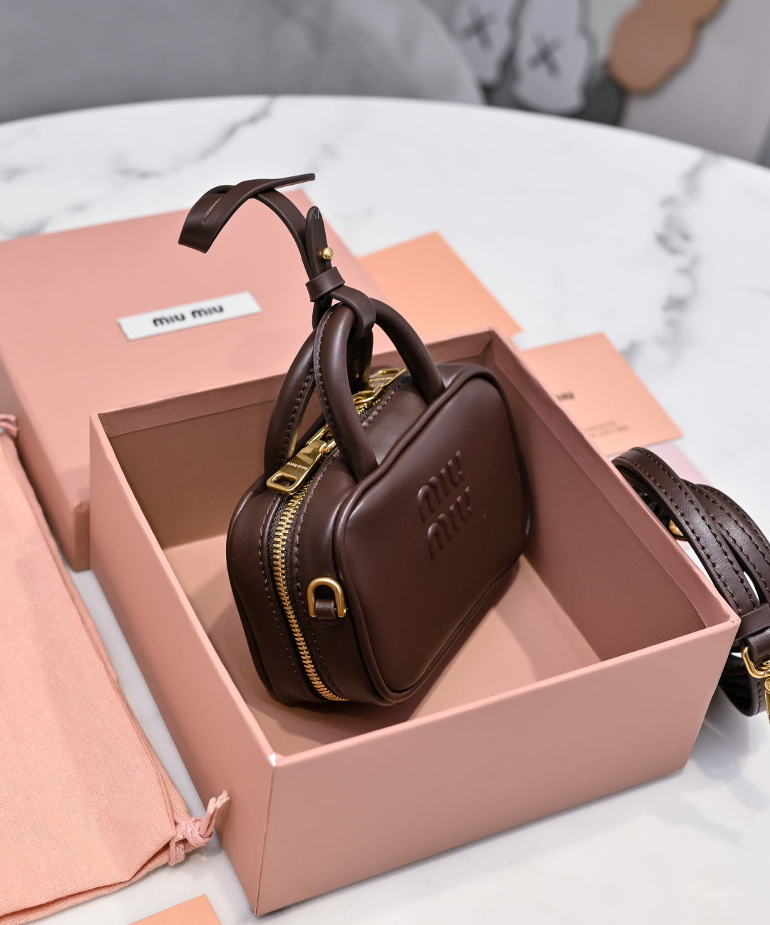 Miu Miu Beau leather micro bag - Brown Bag Accessories,