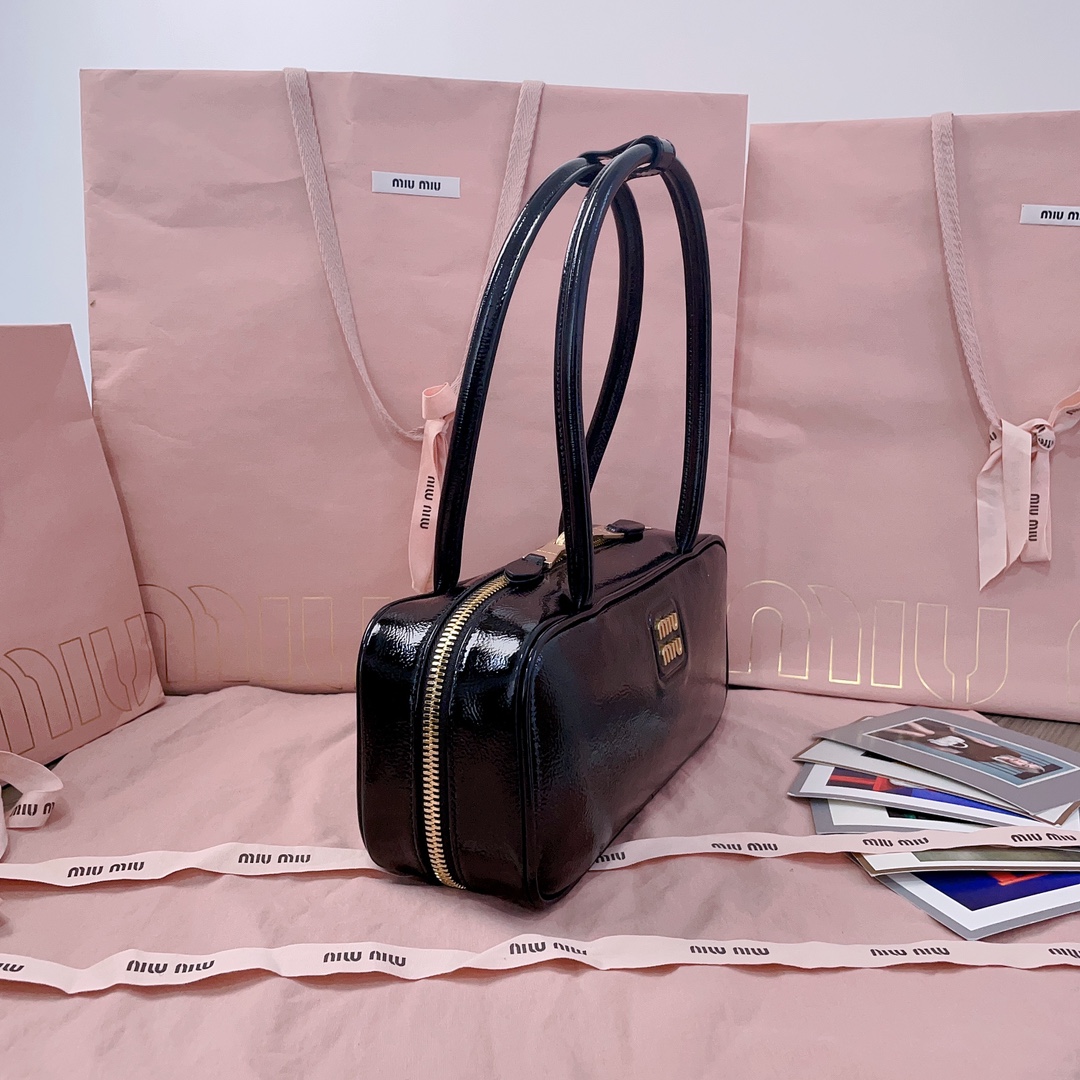 Miu Miu Beau Leather Patchwork Bag 'Black' - 5BB173 Miu Miu 01309