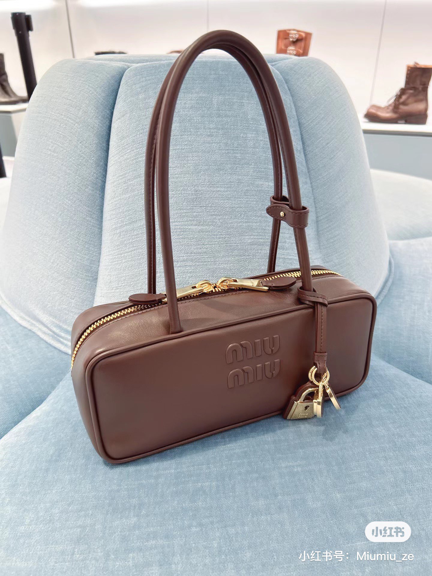 Miu Miu Beau Small Bag Cognac Colour Women In Brown