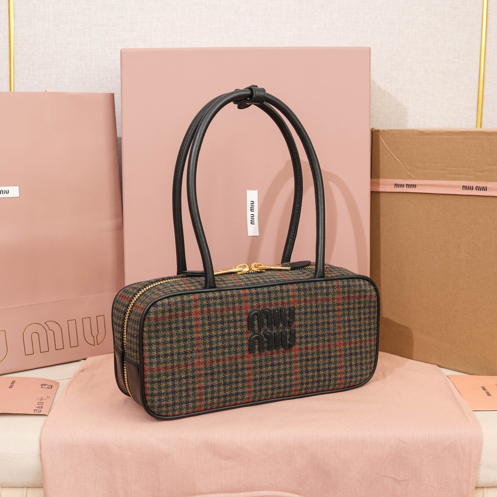 Miu Miu Beau top-handle tratan bag with leather details | Miu Miu 00399