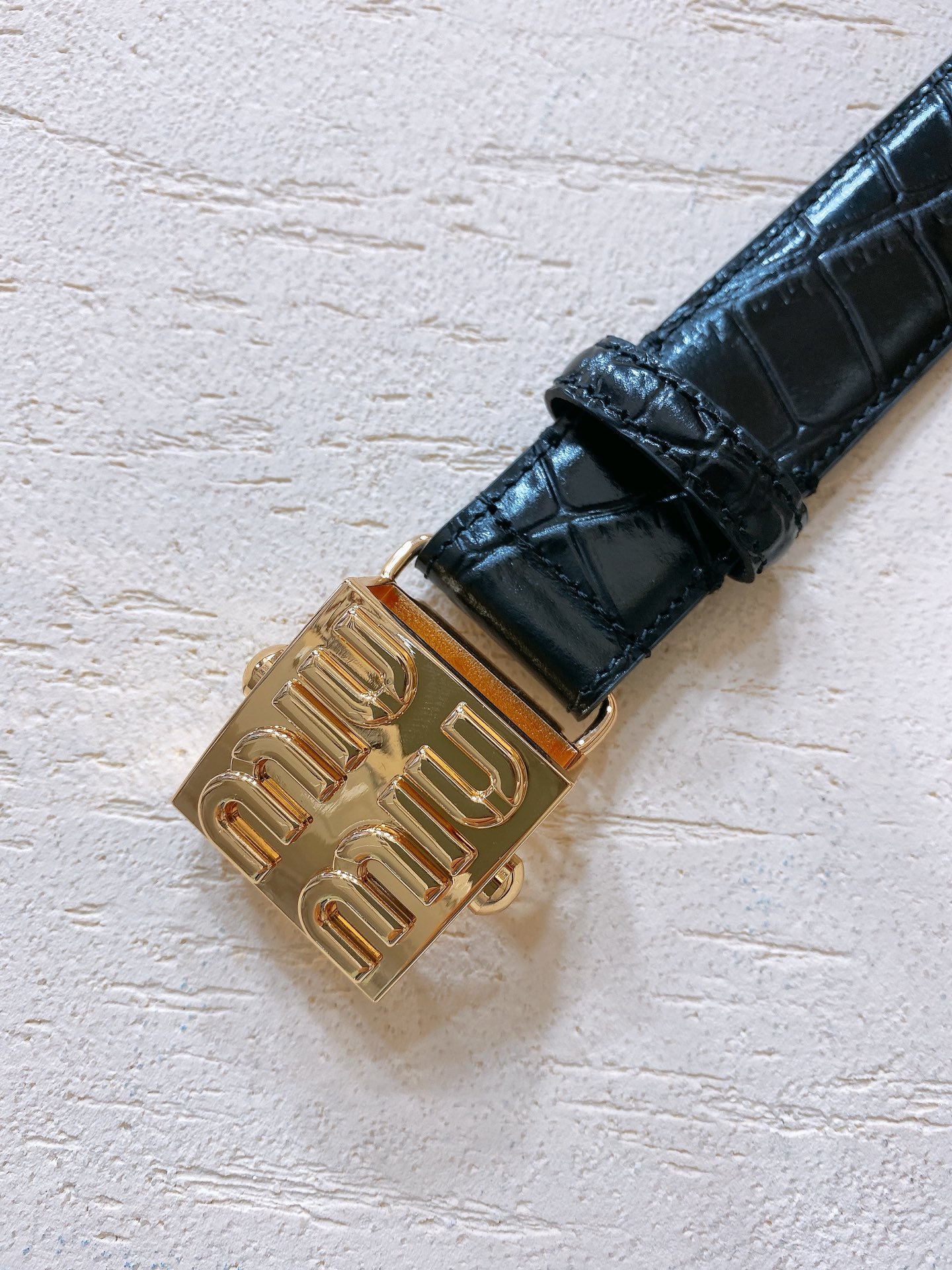 MIU MIU  belt* crocodile pattern strap 3.8cm wide